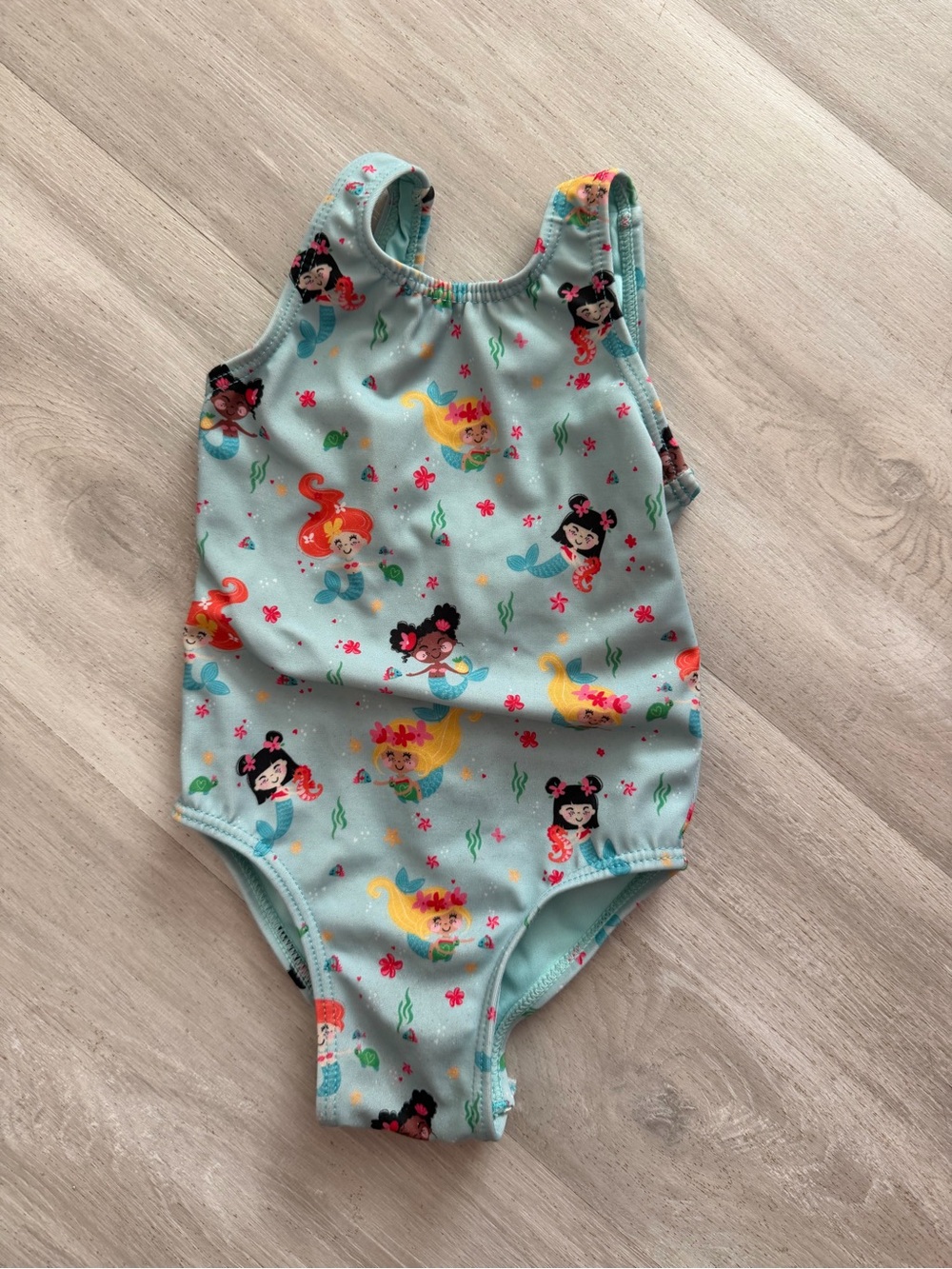 COCO MOON Girls Aqua Mermaid One-Piece Swimsuit size 6-12 months